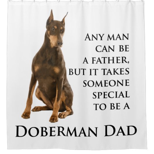 Doberman Dad Shower Curtain Douchegordijn (Voorkant)