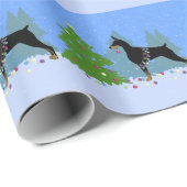 Doberman Decorting Tree in the Forest Cadeaupapier (Rol Hoek)