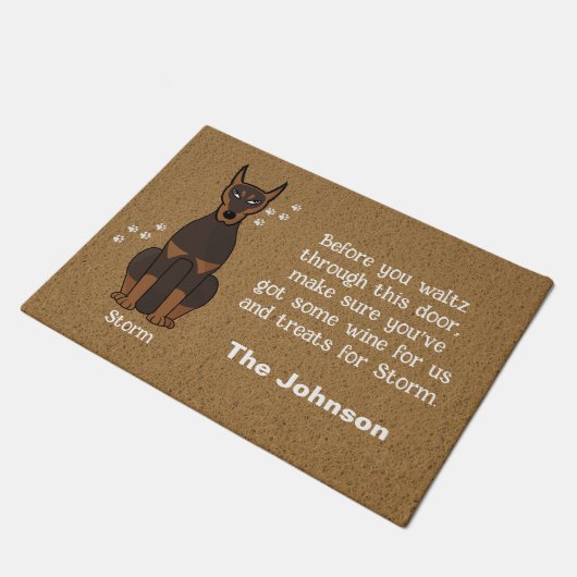 Doberman Deurmat, Deurmat, Hond Deurmat (Schuin)