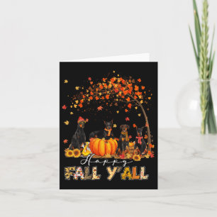 Doberman Dog Autumn Herfst Pumpkin Truck Mappe Dan Kaart