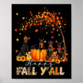 Doberman Dog Autumn Herfst Pumpkin Truck Mappe Dan Poster (Voorkant)