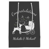 Doberman Dog Baby shower Puppy Dobie Pinscher Medium Cadeauzakje (Achterkant)