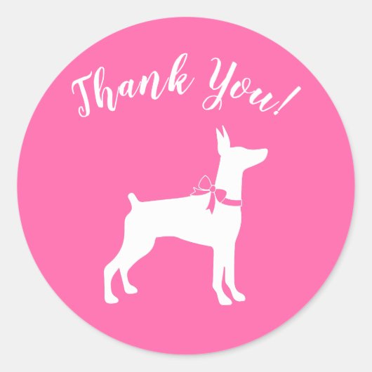 Doberman Dog Baby shower Puppy Dobie Pinscher Ronde Sticker (Voorkant)