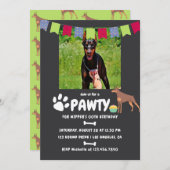 Doberman Dog Birthday-fotouitnodiging Kaart (Voorkant / Achterkant)