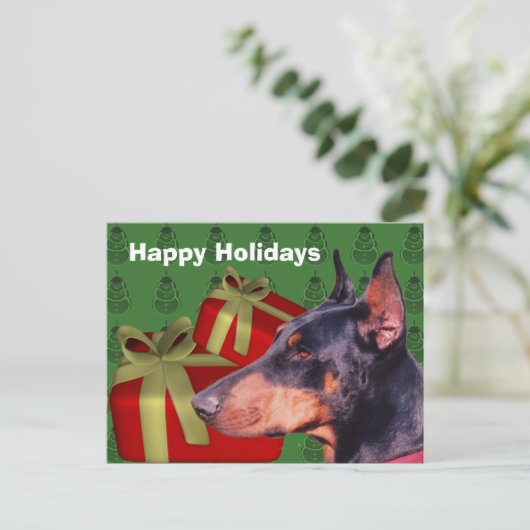 Doberman Dog Briefkaart kerstfeestdag (Staand voorkant)
