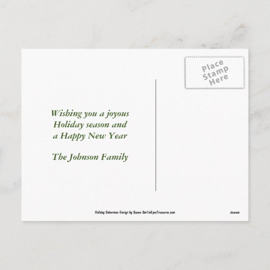 Doberman Dog Briefkaart kerstfeestdag (Achterkant)