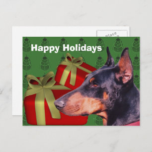 Doberman Dog Briefkaart kerstfeestdag