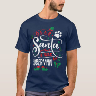 Doberman Dog Christmas Hondenras grappig jongetje T-shirt