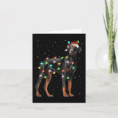 Doberman Dog Christmas Lights Santa Pet Dog Lover  Kaart (Voorkant)