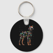 Doberman Dog Christmas Lights Santa Pet Dog Lover  Sleutelhanger (Voorkant)