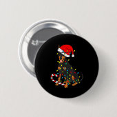 Doberman Dog Christmas Lights Santa Xmas Pet Dog L Ronde Button 5,7 Cm (Voorkant /achterkant)