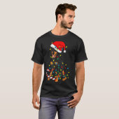 Doberman Dog Christmas Lights Santa Xmas Pet Dog L T-shirt (Voorkant volledig)