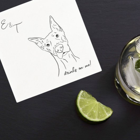 Doberman Dog Cocktail bruiloft servetten