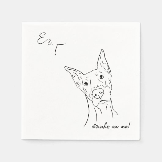 Doberman Dog Cocktail bruiloft servetten (Voorkant)