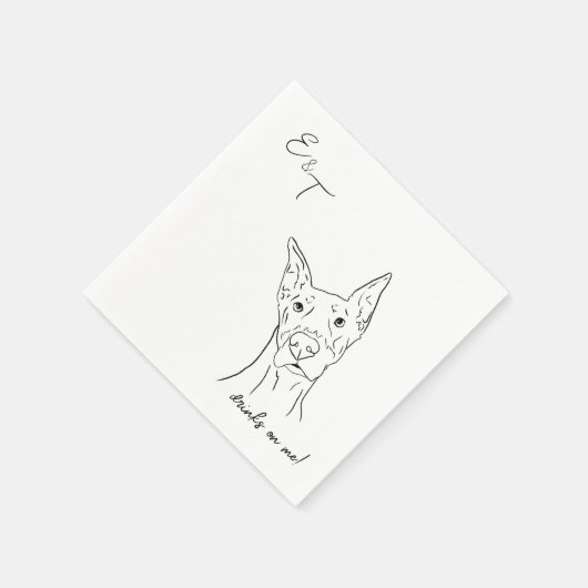 Doberman Dog Cocktail bruiloft servetten (Hoek)