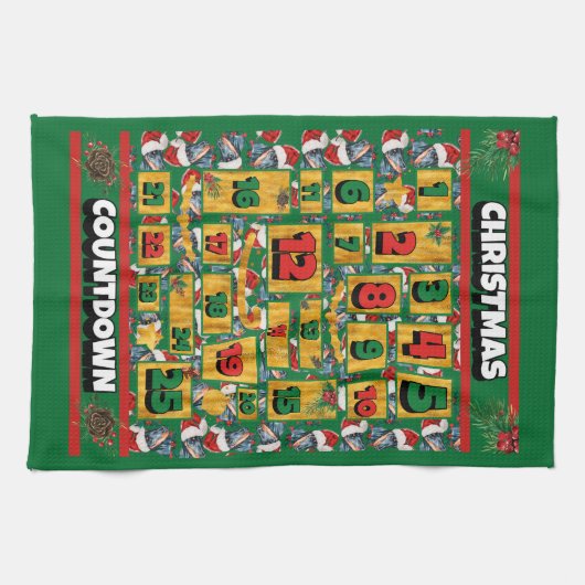 Doberman Dog Countdown Kerstmis Advent Calendar Theedoek (Horizontaal)