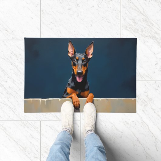 Doberman Dog Doormat Art Deurmat (Binnen)