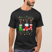 Doberman Dog drie kerstsokken Sweater Xmas doet da T-shirt (Voorkant)