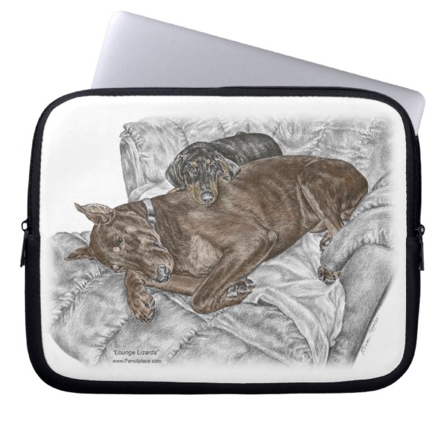 Doberman Dog en Puppy Laptop Sleeve (Voorkant)