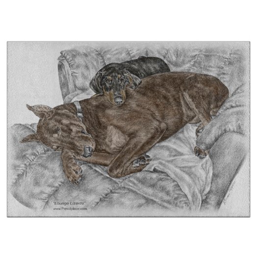 Doberman Dog en Puppy Snijplank (Voorkant)