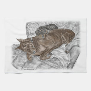 Doberman Dog en Puppy Theedoek