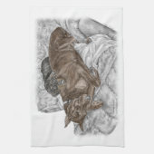 Doberman Dog en Puppy Theedoek (Verticaal)