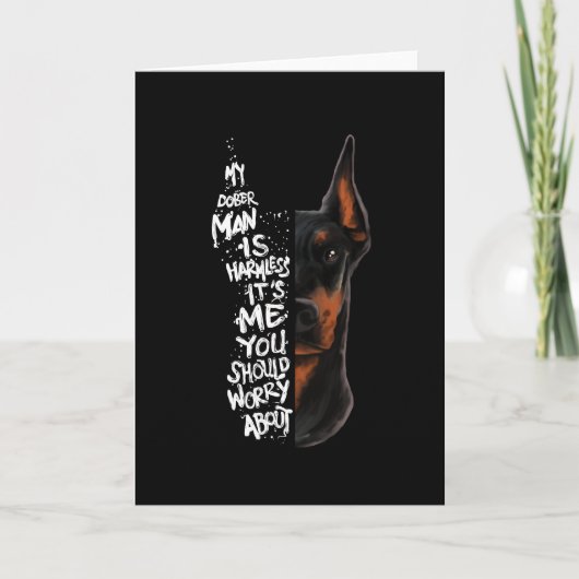 Doberman Dog Gezegde Onschadelijk Gift Kaart (Voorkant)
