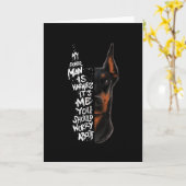 Doberman Dog Gezegde Onschadelijk Gift Kaart (Gele Bloem)