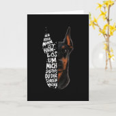 Doberman Dog Gezegde Onschadelijk Gift Kaart (Gele Bloem)