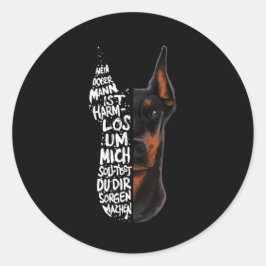 Doberman Dog Gezegde Onschadelijk Gift Ronde Sticker