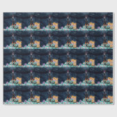 Doberman Dog Halloween Truck Scary Night Cadeaupapier (Vlak)