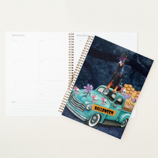 Doberman Dog Halloween Truck Scary Night Planner (Display)
