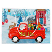 Doberman Dog in kerstcadeauwagen Groot Cadeauzakje (Achterkant)