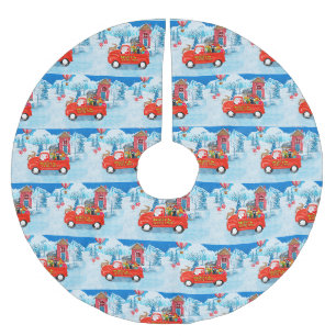 Doberman Dog in kerstcadeauwagen Kerstboom Rok