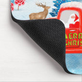 Doberman Dog in kerstcadeauwagen Muismat (Hoek)