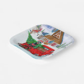 Doberman Dog in kerstcadeauwagen Papieren Bordje (Gebogen)