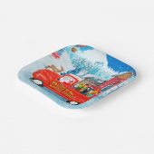 Doberman Dog in kerstcadeauwagen Papieren Bordje (Gebogen)