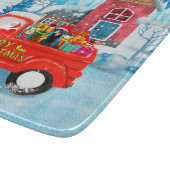 Doberman Dog in kerstcadeauwagen Snijplank (Hoek)