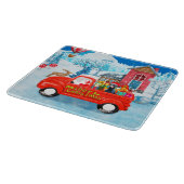 Doberman Dog in kerstcadeauwagen Snijplank (Hoek)