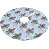 Doberman Dog in sneeuwkersthondenhuis Kerstboom Rok (Gekanteld)