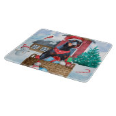 Doberman Dog in sneeuwkersthondenhuis Snijplank (Hoek)