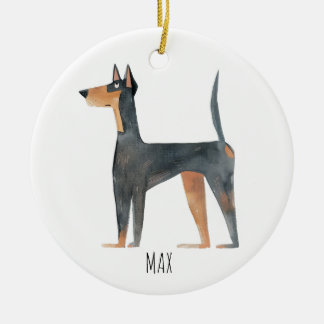 Doberman Dog Keramisch Ornament