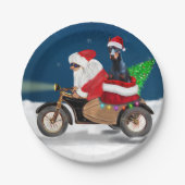 Doberman Dog-kerstkerstkerstman Papieren Bordje (Voorkant)