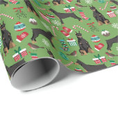 Doberman Dog Kerstmis Cadeaupapier (Rol Hoek)