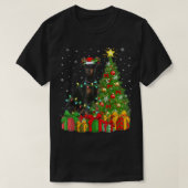 Doberman Dog Lighting Xmas - kerstboom - kerstman T-shirt (Design voorkant)