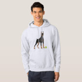 Doberman Dog met een groene bal Hoodie (Voorkant volledig)
