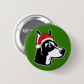 Doberman Dog met kerstkerstkerstkerstkerstkerstker Ronde Button 5,7 Cm (Voorkant /achterkant)