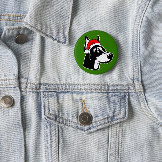 Doberman Dog met kerstkerstkerstkerstkerstkerstker Ronde Button 5,7 Cm (In situ)