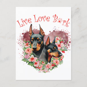 Doberman Dog Mom Floral Briefkaart