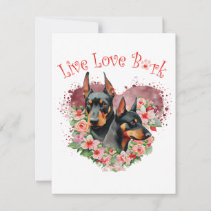 Doberman Dog Mom Floral Notitiekaartje